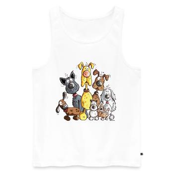 Funny Dogs - Men's Premium Organic Tank Top - white - Front - AI Model Male 178 light (178cm)