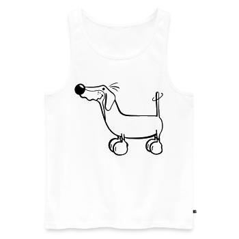 Der Dackel - Männer Premium Bio Tank Top - Weiß - Vorne - AI Model Male 178 light (178cm)