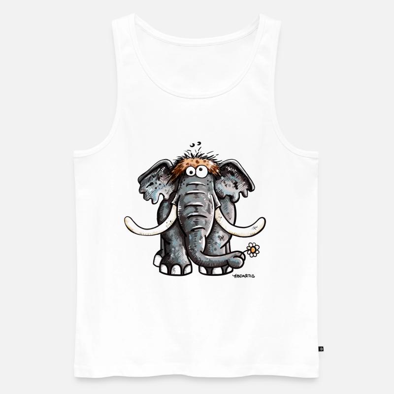 Der Elefant - Männer Premium Bio Tank Top - Weiß