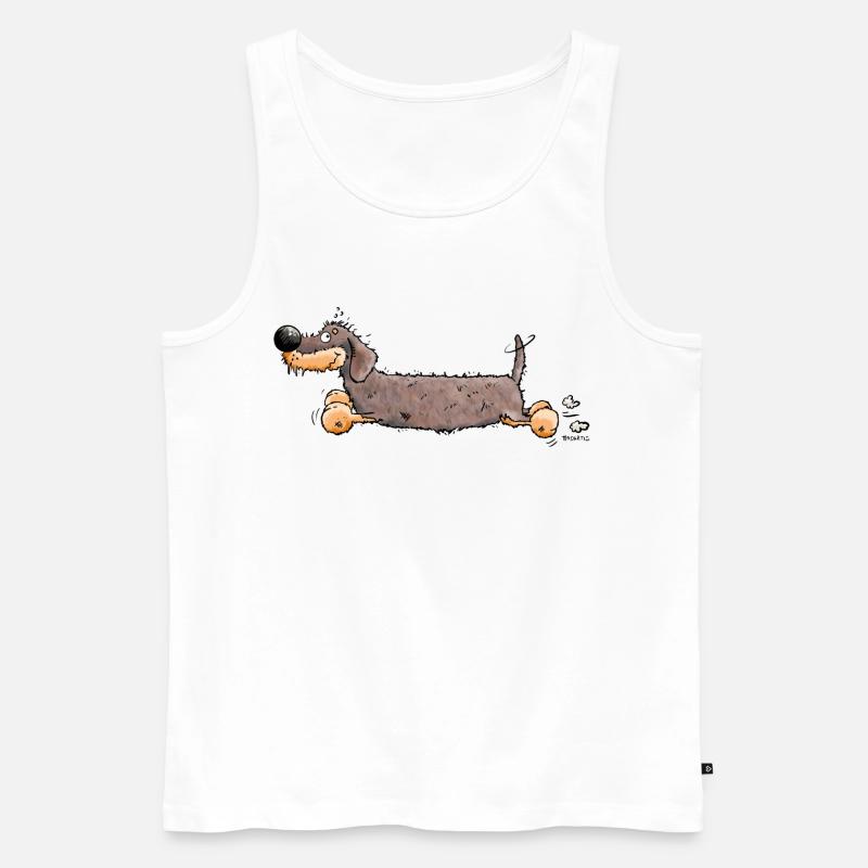 Flotter Dackel - Männer Premium Bio Tank Top - Weiß