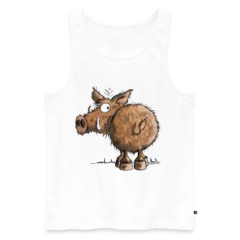 Funny Wild Boar - Débardeur bio Premium Homme - blanc - Devant - Michal (187cm)
