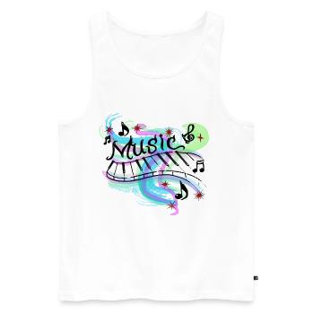 music - Men's Premium Organic Tank Top - white - Front - Michal (187cm)