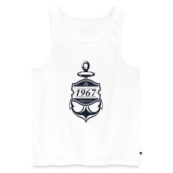 Anker 1967 - Männer Premium Bio Tank Top - Weiß - Vorne - Michal (187cm)