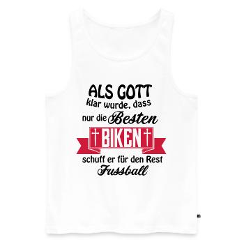 Gott biken - Männer Premium Bio Tank Top - Weiß - Vorne - Michal (187cm)