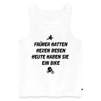 Hexenbesen Bike - Männer Premium Bio Tank Top - Weiß - Vorne - Michal (187cm)