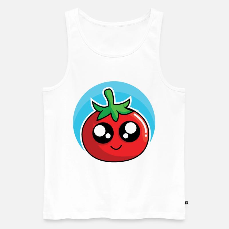 Fröhliche Tomate - Männer Premium Bio Tank Top - Weiß