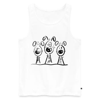 Meilleurs amis - Chien - Chiens - Comique - Débardeur bio Premium Homme - blanc - Devant - AI Model Male 178 light (178cm)