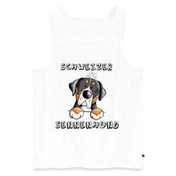 Großer Schweizer Sennenhund - Männer Premium Bio Tank Top - Weiß - Vorne - Michal (187cm)