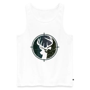 Hunter - Hunting - Deer - Men's Premium Organic Tank Top - white - Front - AI Model Male 178 light (178cm)