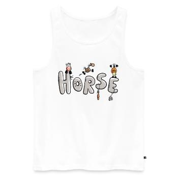 Funny Horse Font - Horses - Riding - Animal - Pony - Men's Premium Organic Tank Top - white - Front - AI Model Male 178 light (178cm)