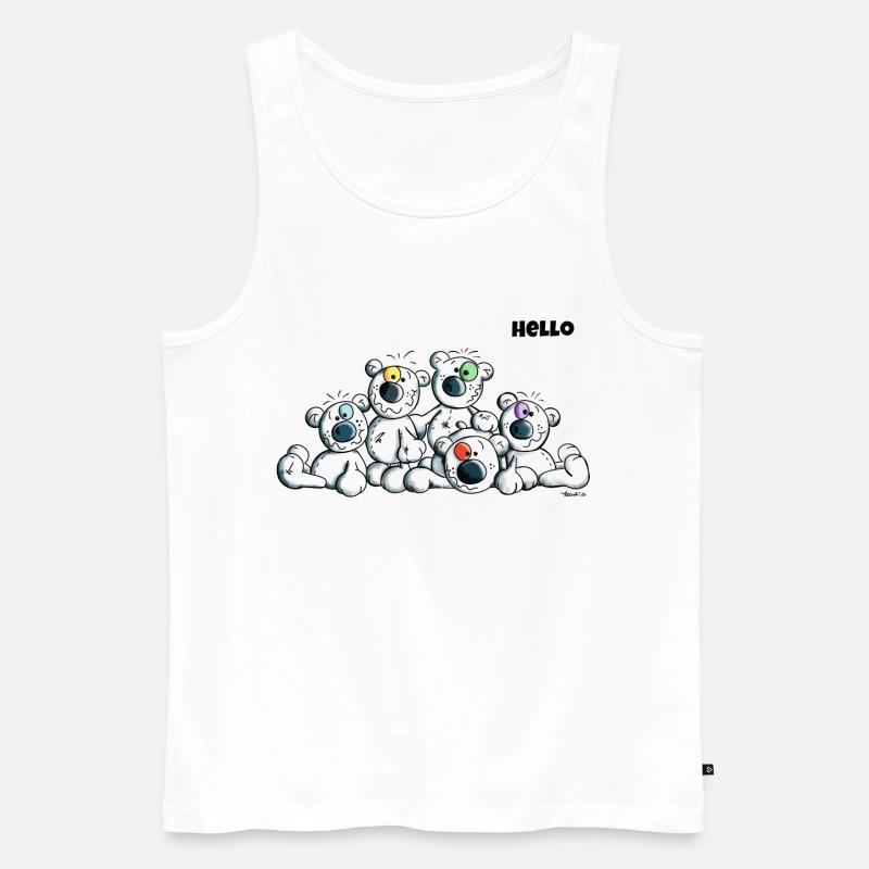 Hello Eisbären - Männer Premium Bio Tank Top - Weiß