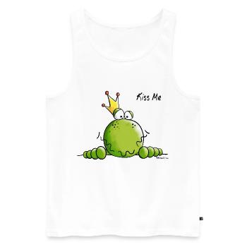 Kiss Me Grenouille - Débardeur bio Premium Homme - blanc - Devant - Michal (187cm)