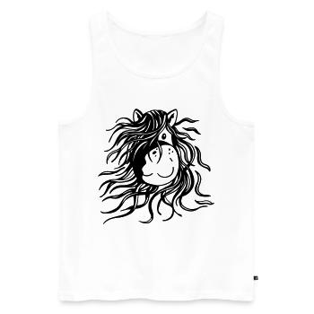 Happy Horse - Horses - Pony - Comic - Men's Premium Organic Tank Top - white - Front - Michal (187cm)