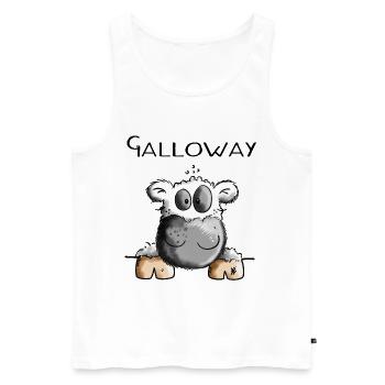Galloway Rind - Kuh - Rinder - Kühe - Comic - Männer Premium Bio Tank Top - Weiß - Vorne - Michal (187cm)