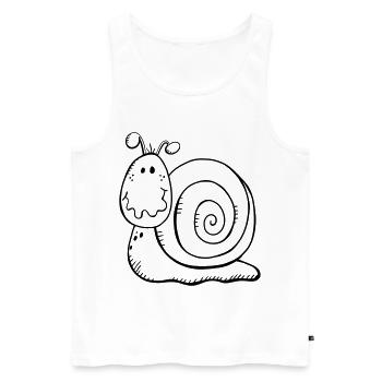 Funny Snail - Nature - Gift - Cartoon - Men's Premium Organic Tank Top - white - Front - Michal (187cm)