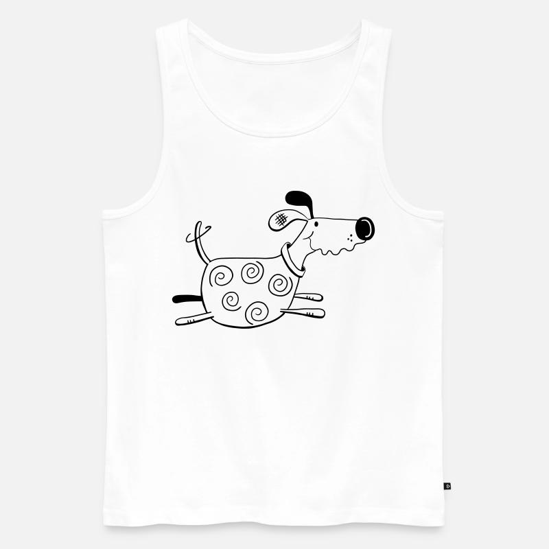 Drolliger Hund - Dog - Hunde - Comic - Männer Premium Bio Tank Top - Weiß