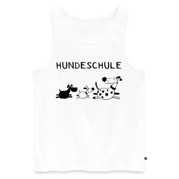 Lustige Hundeschule - Hund - Hunde - Comic - Männer Premium Bio Tank Top - Weiß - Vorne - AI Model Male 178 light (178cm)