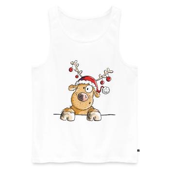 Weihnachtliches Rentier - Rentiere - Geschenk - Männer Premium Bio Tank Top - Weiß - Vorne - Michal (187cm)