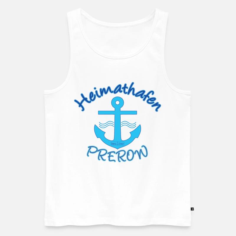 Heimathafen Prerow - Männer Premium Bio Tank Top - Weiß