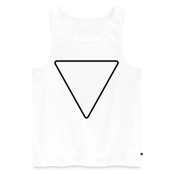 Triangle avec coins arrondis comme panneau d’avertissement - Débardeur bio Premium Homme - blanc - Devant - AI Model Male 178 light (178cm)