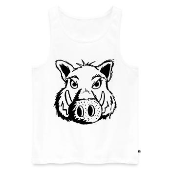 Süßes Wildschwein - Wildschweine - Schwein - Comic - Männer Premium Bio Tank Top - Weiß - Vorne - AI Model Male 178 light (178cm)