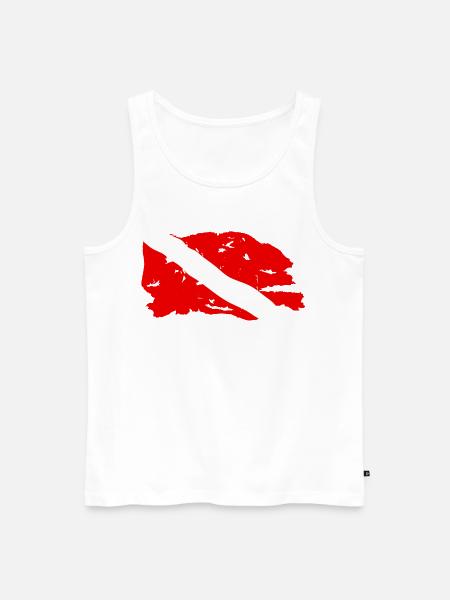 Drapeau Plongée Usé - Débardeur bio Premium Homme - blanc