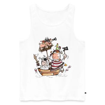Funny farm pirates - pirate - buccaneers - Men's Premium Organic Tank Top - white - Front - AI Model Male 178 light (178cm)