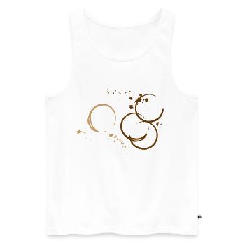 Coffee, coffee stains. Fun Design - Men's Premium Organic Tank Top - white - Front - AI Model Male 178 light (178cm)