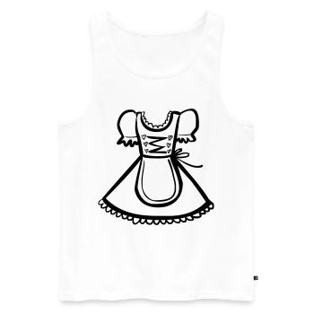 Dirndl – Schwarz-Weiß-Zeichnung – einfärbbar - Männer Premium Bio Tank Top - Weiß - Vorne - AI Model Male 178 light (178cm)