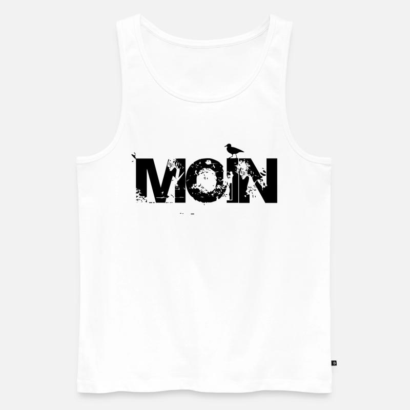 MOIN mit Möwe - Männer Premium Bio Tank Top - Weiß