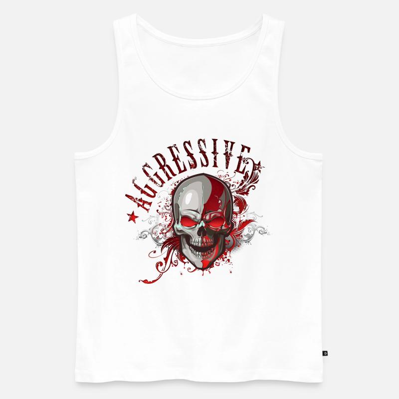Totenkopf Skull - Männer Premium Bio Tank Top - Weiß