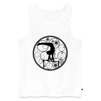 Turner | Turnen am Reck Barren - Männer Premium Bio Tank Top - Weiß - Vorne - AI Model Male 178 light (178cm)
