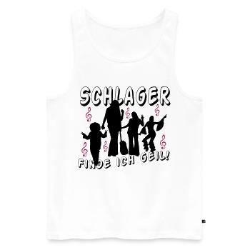 Schlager Liebe Shirt: Finde Ich Geil - Männer Premium Bio Tank Top - Weiß - Vorne - Michal (187cm)