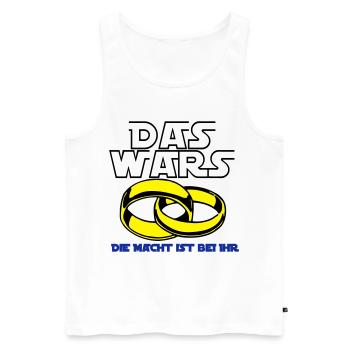 Junggesellenabschied , JGA das wars die Mach(25) - Männer Premium Bio Tank Top - Weiß - Vorne - Michal (187cm)