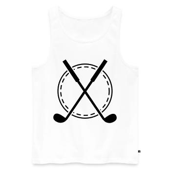 Golf Emblem - Männer Premium Bio Tank Top - Weiß - Vorne - AI Model Male 178 light (178cm)