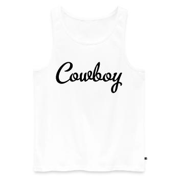 Cowboy - Männer Premium Bio Tank Top - Weiß - Vorne - AI Model Male 178 light (178cm)
