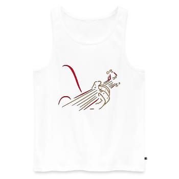 Gitarrist Gitarrist Gitarrist Musiker Bandinstrument # - Männer Premium Bio Tank Top - Weiß - Vorne - AI Model Male 178 light (178cm)
