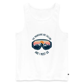 The Mountains Are Calling – Ski & Nature Adventure - Männer Premium Bio Tank Top - Weiß - Vorne - Michal (187cm)