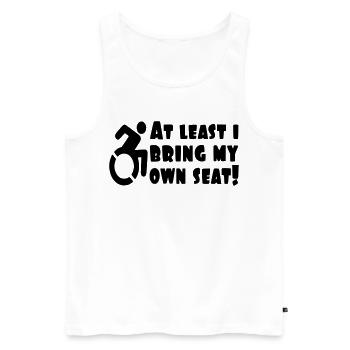 Au moins, j’apporte mon propre fauteuil roulant # - Débardeur bio Premium Homme - blanc - Devant - Michal (187cm)