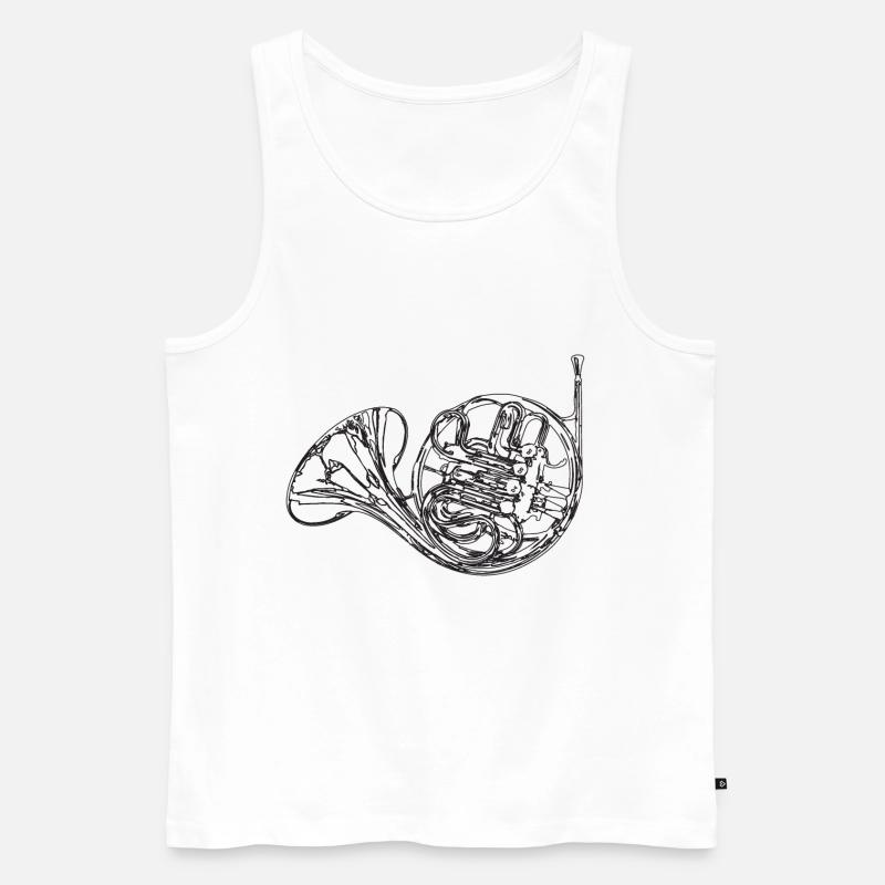horn - Men's Premium Organic Tank Top - white
