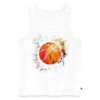 Basketball - BBall - Basket Ball - Basketballer - Männer Premium Bio Tank Top - Weiß - Vorne - AI Model Male 178 light (178cm)