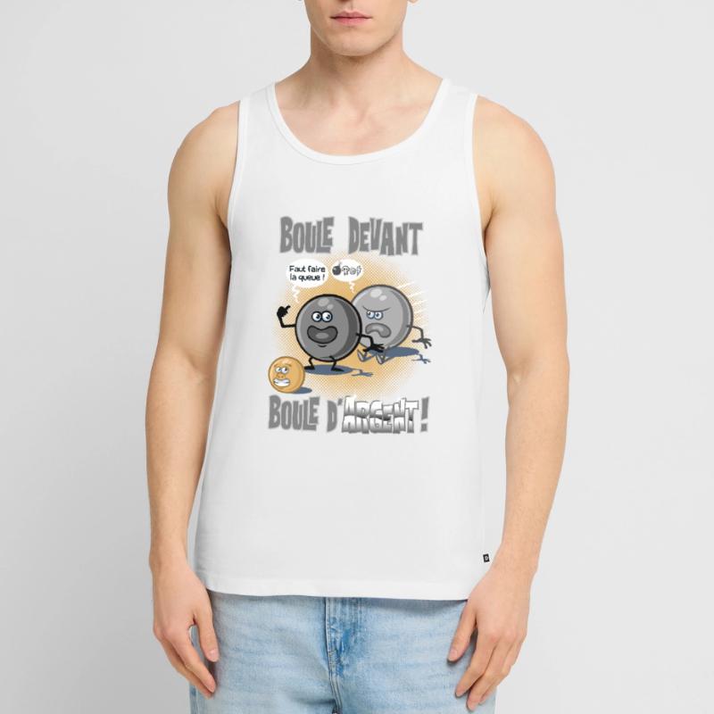 Boule devant boule d'argent Débardeur bio Premium Homme