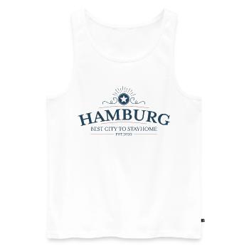 Hamburg - Men's Premium Organic Tank Top - white - Front - Michal (187cm)