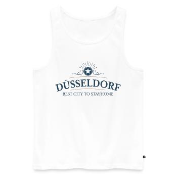 Düsseldorf - Männer Premium Bio Tank Top - Weiß - Vorne - Michal (187cm)