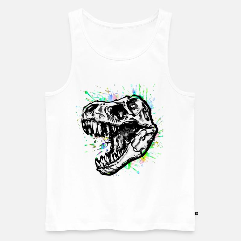 Dinosaurier / T-Rex / Trex / Geschenkidee - Männer Premium Bio Tank Top - Weiß