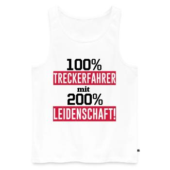 Traktor , Treckerfahrer 200% Leidenschaft ...(25) - Männer Premium Bio Tank Top - Weiß - Vorne - Michal (187cm)