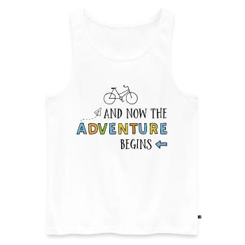 Drôles de proverbes pour les cyclistes - Débardeur bio Premium Homme - blanc - Devant - Michal (187cm)