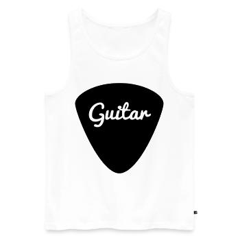 Médiator de guitare, guitariste, musicien, instrument * - Débardeur bio Premium Homme - blanc - Devant - Michal (187cm)