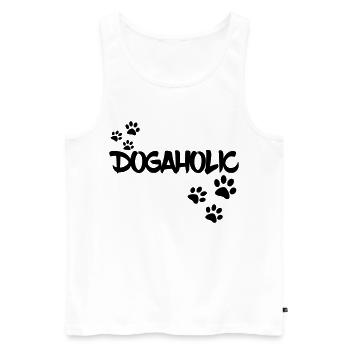 Addicted to dogs. Dog lover, animal * - Men's Premium Organic Tank Top - white - Front - Michal (187cm)