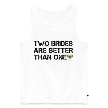 Two brides are better than one - Men's Premium Organic Tank Top - white - Front - Michal (187cm)